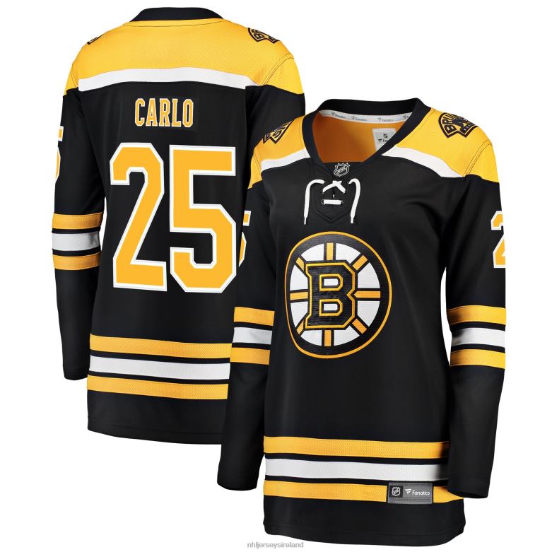 NHL Women Boston Bruins Brandon Carlo Fanatics Branded Black Breakaway Player Jersey D002V1856 Clothing