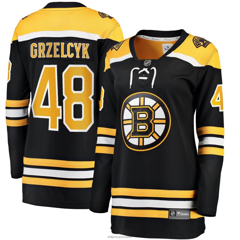 NHL Women Boston Bruins Matt Grzelcyk Fanatics Branded Black Home Breakaway Player Jersey D002V1536 Clothing