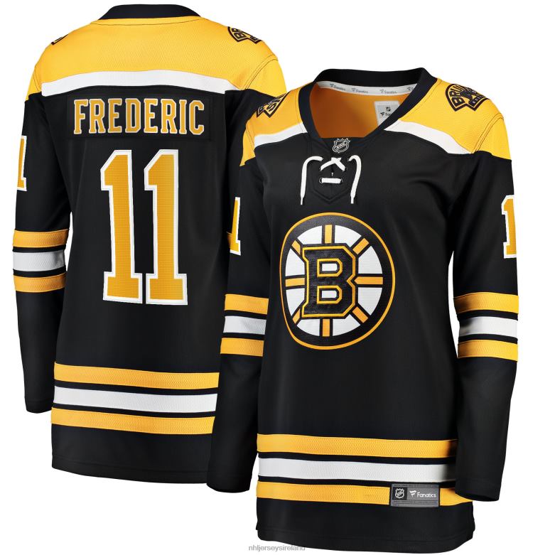 NHL Women Boston Bruins Trent Frederic Fanatics Branded Black Home Breakaway Player Jersey D002V933 Clothing
