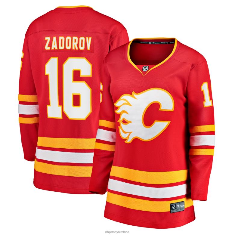 NHL Women Calgary Flames Nikita Zadorov Fanatics Branded Red Home Breakaway Player Jersey D002V1704 Clothing