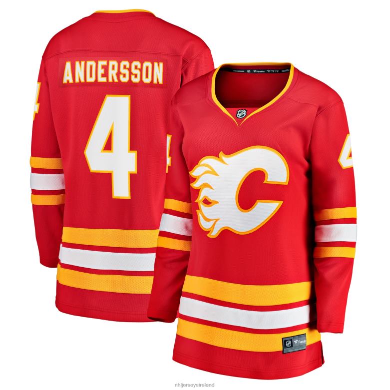 NHL Women Calgary Flames Rasmus Andersson Fanatics Branded Red Home Team Breakaway Player Jersey D002V1490 Clothing