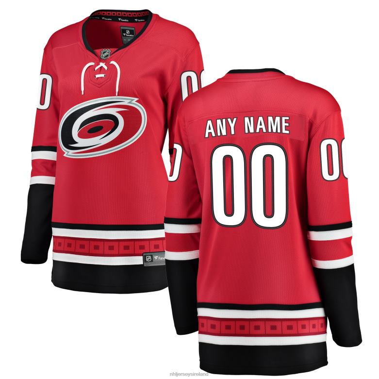 NHL Women Carolina Hurricanes Fanatics Branded Red Home Breakaway Custom Jersey D002V530 Clothing