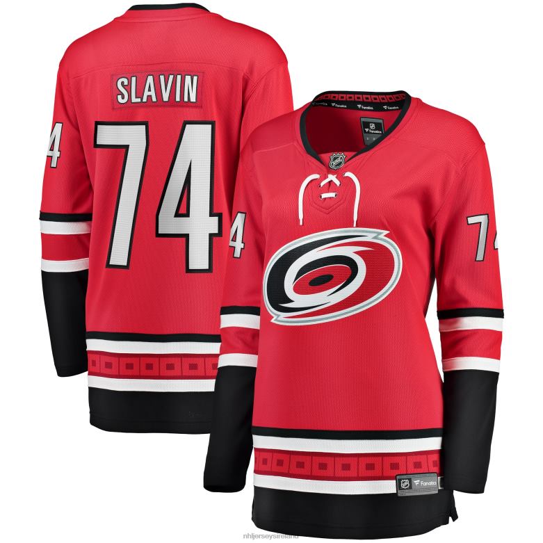 NHL Women Carolina Hurricanes Jaccob Slavin Fanatics Branded Red Home Breakaway Player Jersey D002V1476 Clothing