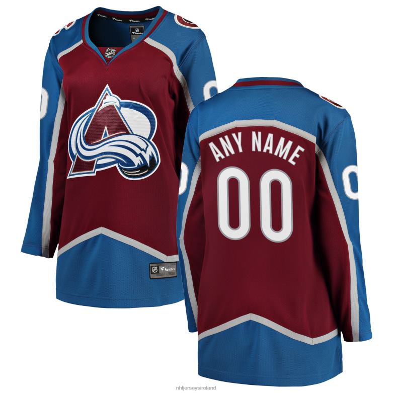 NHL Women Colorado Avalanche Fanatics Branded Maroon Home Breakaway Custom Jersey D002V2414 Clothing