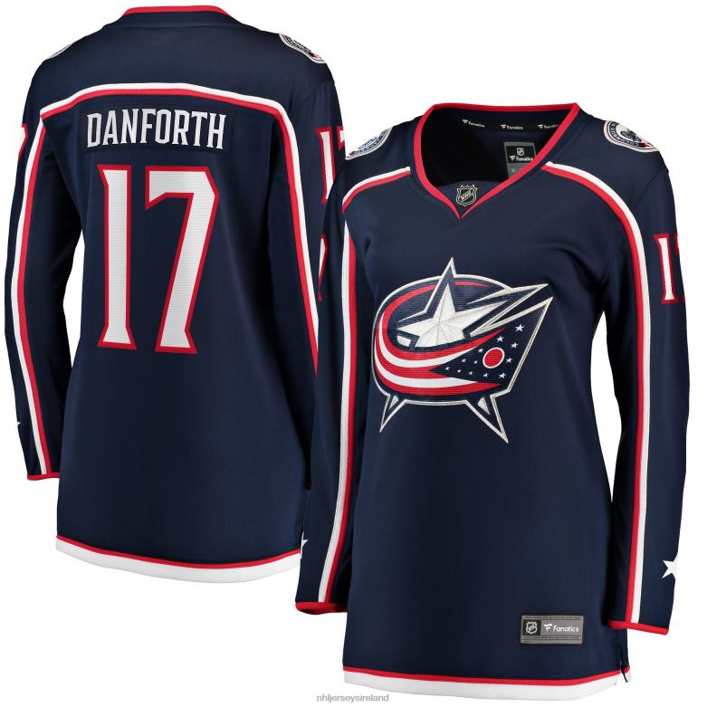 NHL Women Columbus Blue Jackets Justin Danforth Fanatics Branded Navy Home Breakaway Player Jersey D002V2187 Clothing