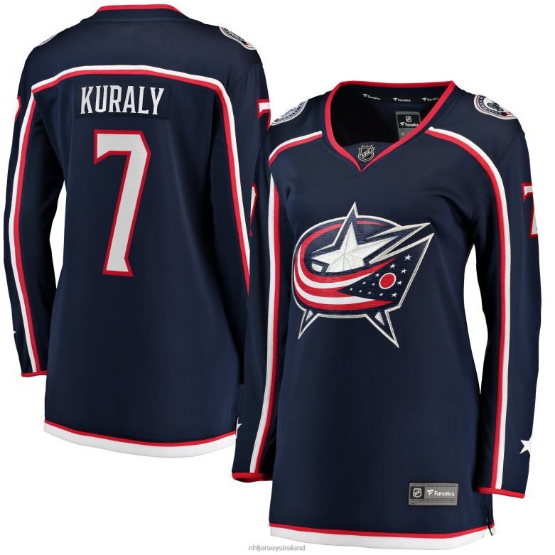 NHL Women Columbus Blue Jackets Sean Kuraly Fanatics Branded Navy Home Breakaway Player Jersey D002V972 Clothing