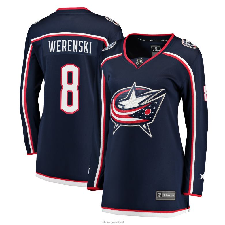 NHL Women Columbus Blue Jackets Zach Werenski Fanatics Branded Navy Breakaway Jersey D002V2409 Clothing