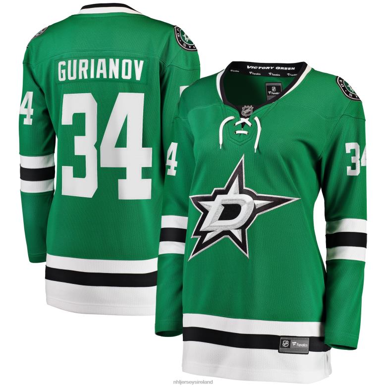 NHL Women Dallas Stars Denis Gurianov Fanatics Branded Kelly Green Home Breakaway Player Jersey D002V1854 Clothing