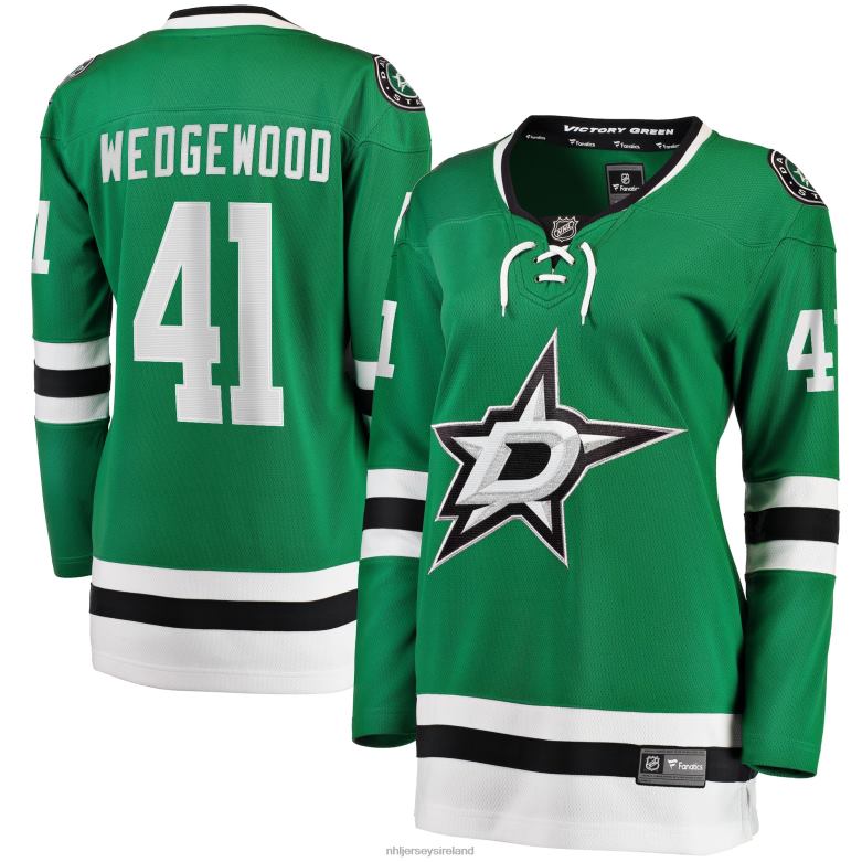 NHL Women Dallas Stars Scott Wedgewood Fanatics Branded Kelly Green Home Breakaway Player Jersey D002V1948 Clothing
