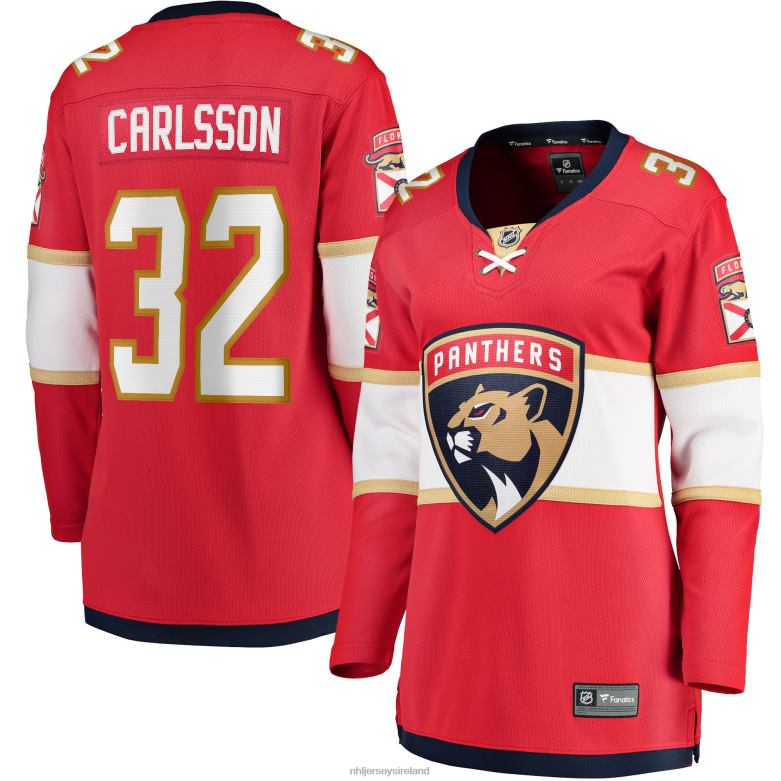 NHL Women Florida Panthers Lucas Carlsson Fanatics Branded Red Home Breakaway Player Jersey D002V2311 Clothing