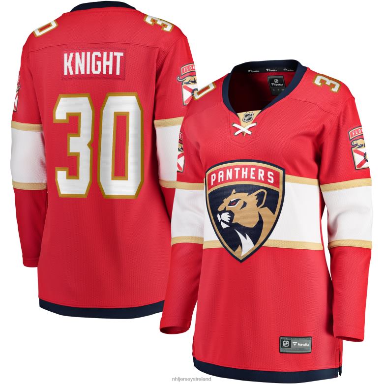 NHL Women Florida Panthers Spencer Knight Fanatics Branded Red 2017/18 Home Breakaway Jersey D002V1656 Clothing