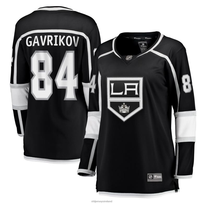 NHL Women Los Angeles Kings Vladislav Gavrikov Fanatics Branded Black Home Breakaway Jersey D002V1662 Clothing