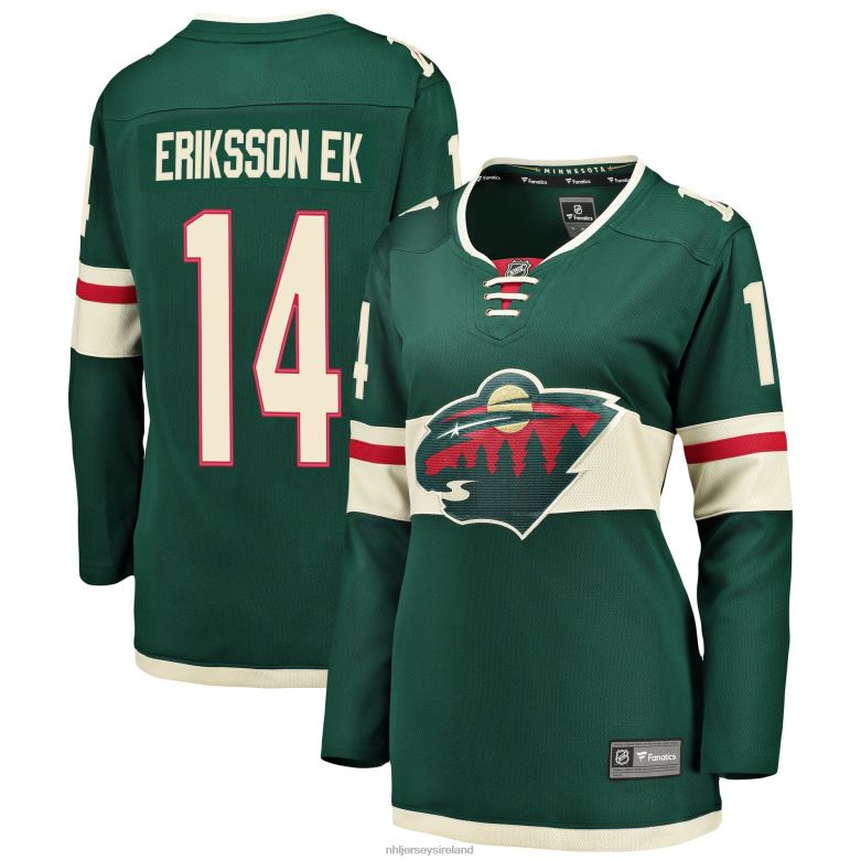 NHL Women Minnesota Wild Joel Eriksson Ek Fanatics Branded Green Breakaway Player Jersey D002V990 Clothing