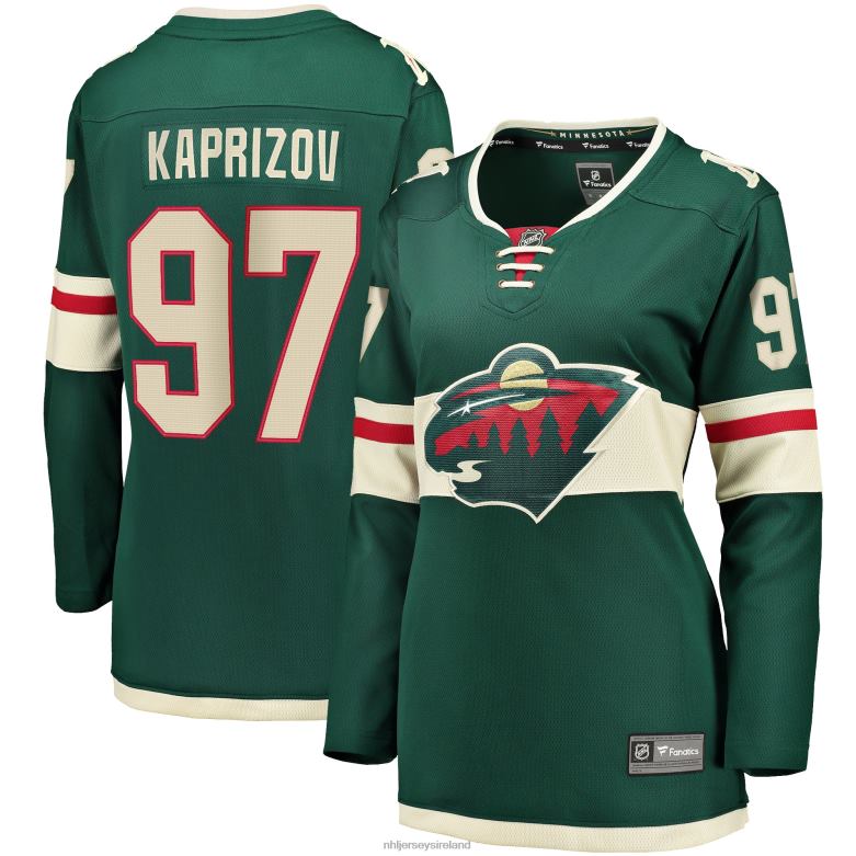 NHL Women Minnesota Wild Kirill Kaprizov Fanatics Branded Green Home Breakaway Replica Jersey D002V612 Clothing