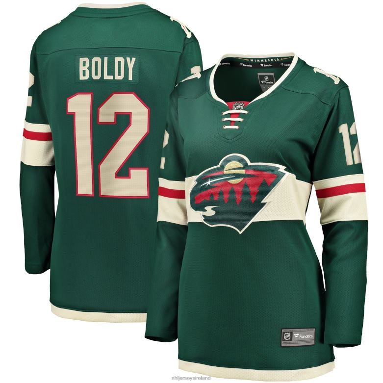 NHL Women Minnesota Wild Matthew Boldy Fanatics Branded Green Home Breakaway Player Jersey D002V187 Clothing