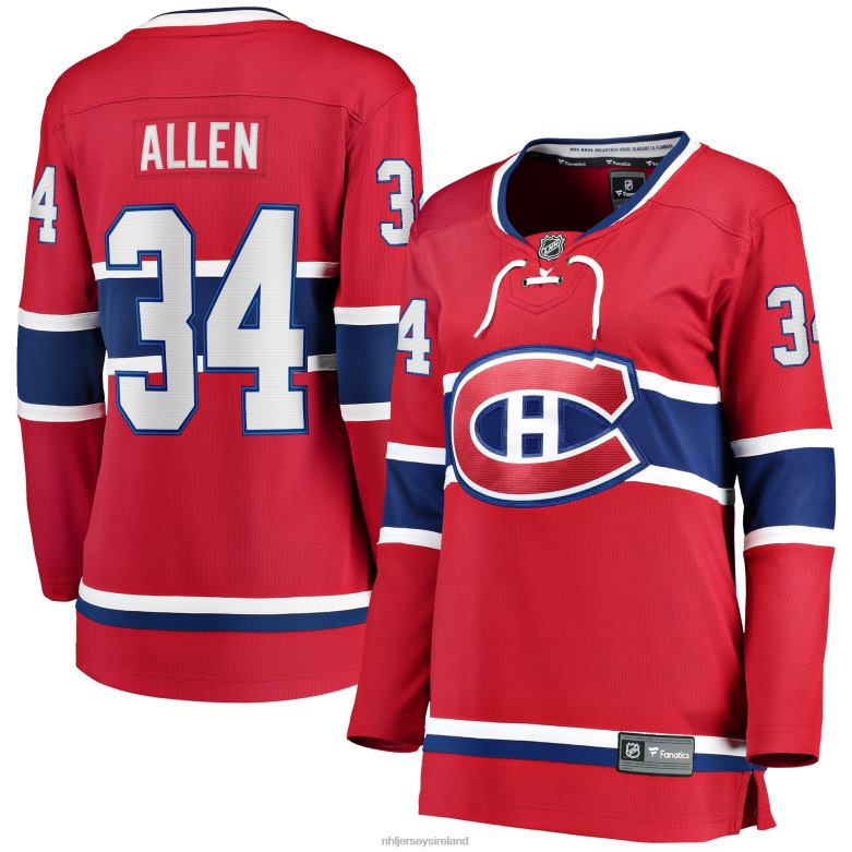 NHL Women Montreal Canadiens Jake Allen Fanatics Branded Red Breakaway Player Jersey D002V1779 Clothing