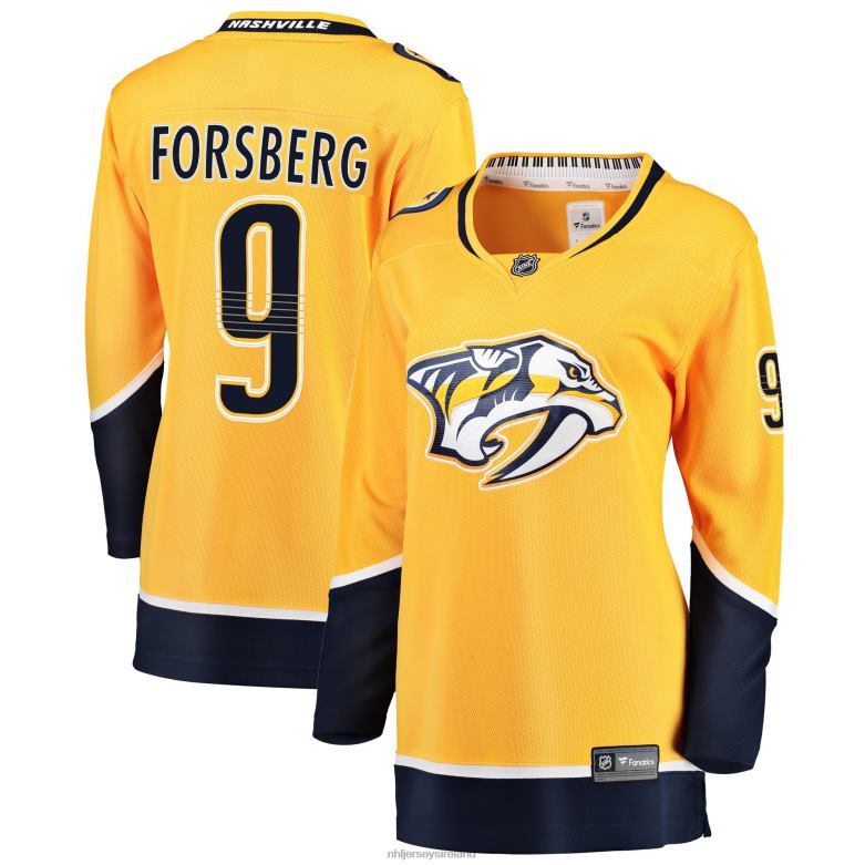 NHL Women Nashville Predators Filip Forsberg Fanatics Branded Gold Breakaway Player Jersey D002V2101 Clothing