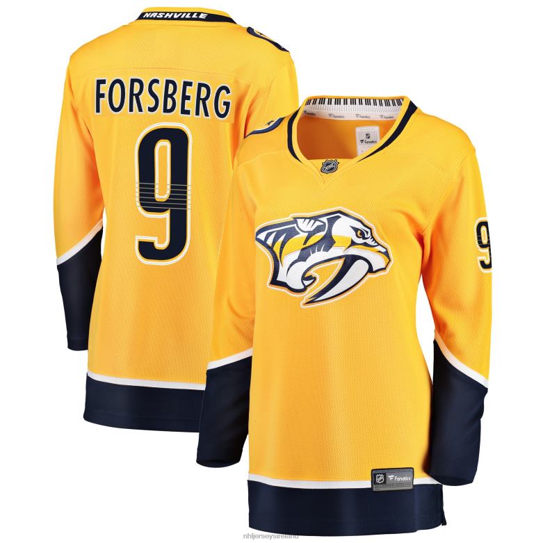 NHL Women Nashville Predators Filip Forsberg Fanatics Branded Gold Premier Breakaway Player Jersey D002V1051 Clothing