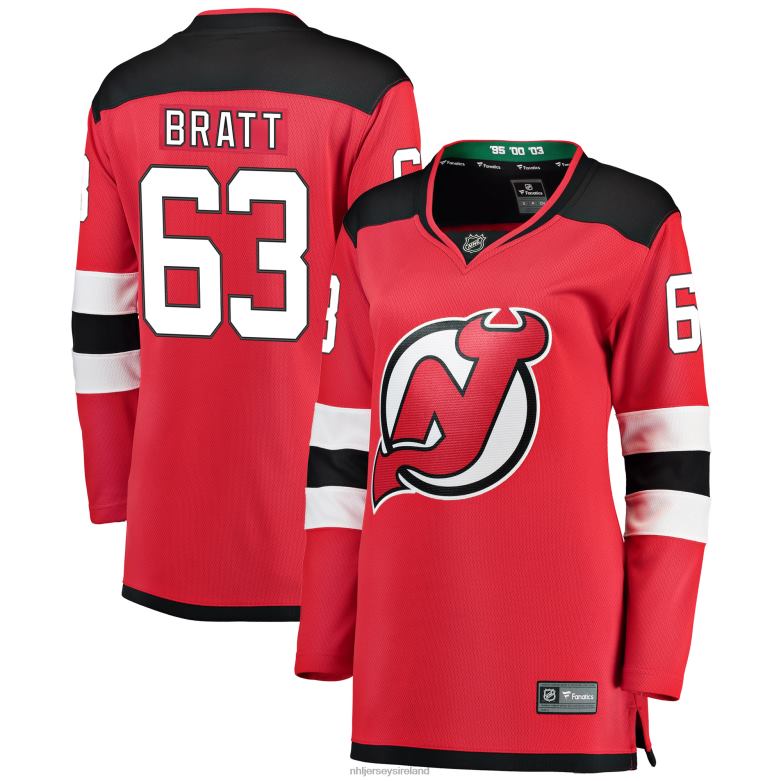 NHL Women New Jersey Devils Jesper Bratt Fanatics Branded Red Breakaway Player Jersey D002V1567 Clothing