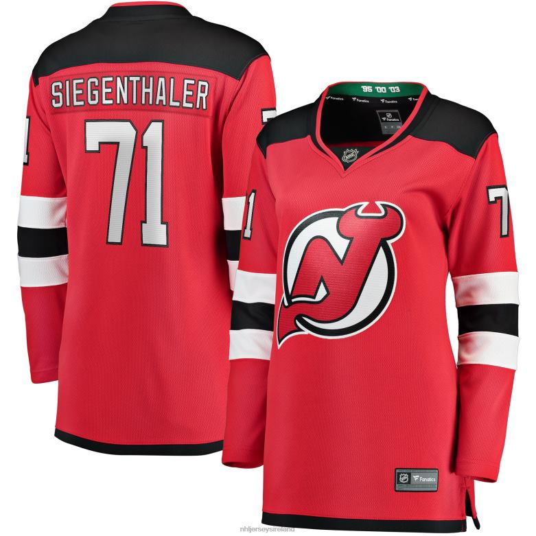 NHL Women New Jersey Devils Jonas Siegenthaler Fanatics Branded Red Home Breakaway Player Jersey D002V2422 Clothing