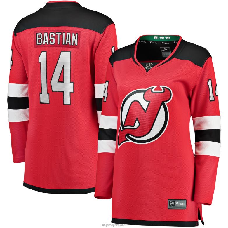 NHL Women New Jersey Devils Nathan Bastian Fanatics Branded Red Home Team Breakaway Player Jersey D002V2397 Clothing