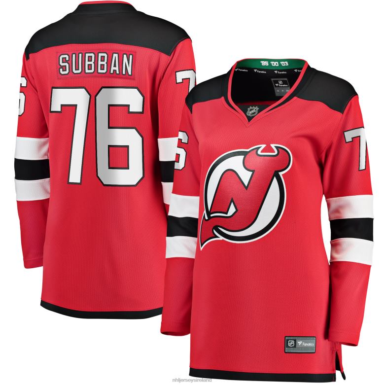 NHL Women New Jersey Devils P.K. Subban Fanatics Branded Red Premier Breakaway Player Jersey D002V2041 Clothing