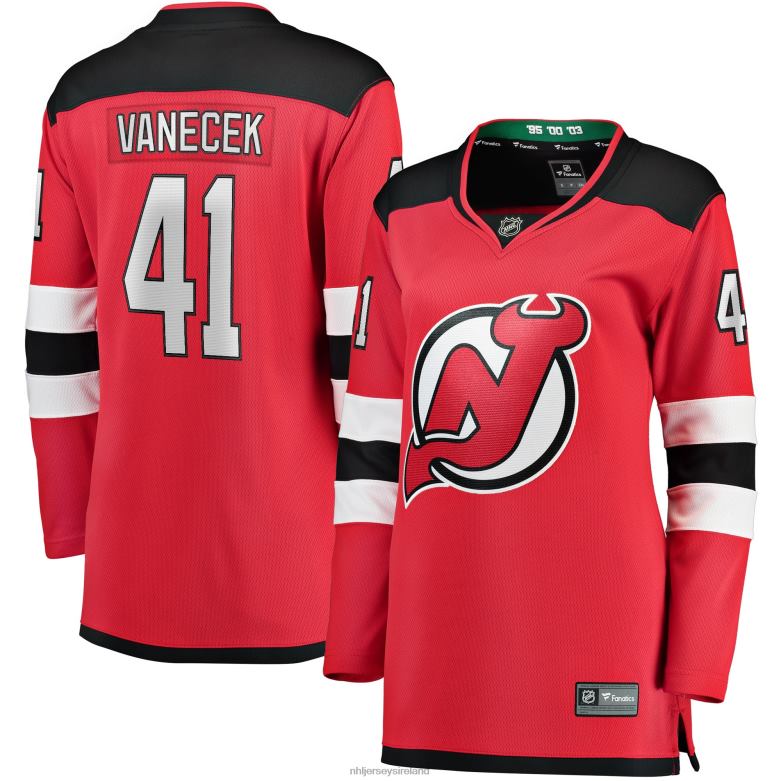 NHL Women New Jersey Devils Vitek Vanecek Fanatics Branded Red Home Breakaway Player Jersey D002V671 Clothing