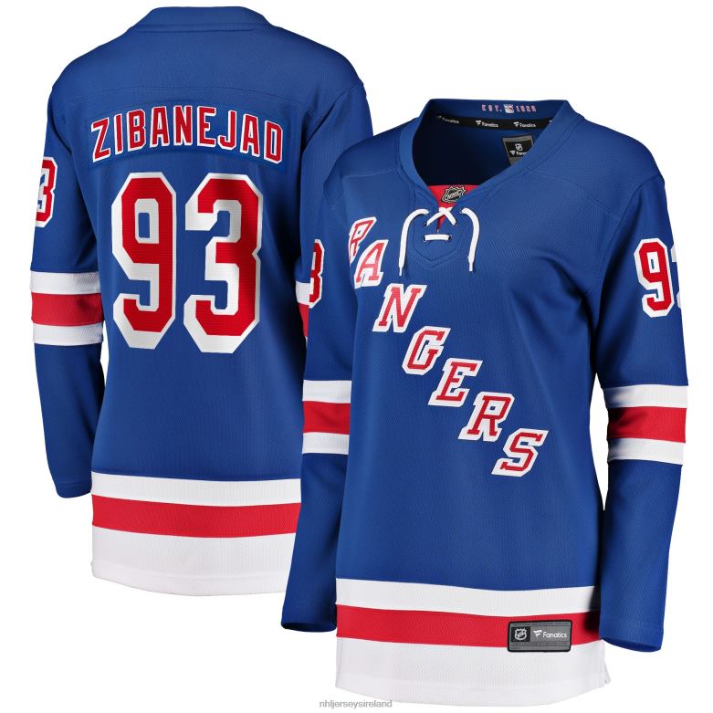 NHL Women New York Rangers Mika Zibanejad Fanatics Branded Blue Home Premier Breakaway Player Jersey D002V91 Clothing