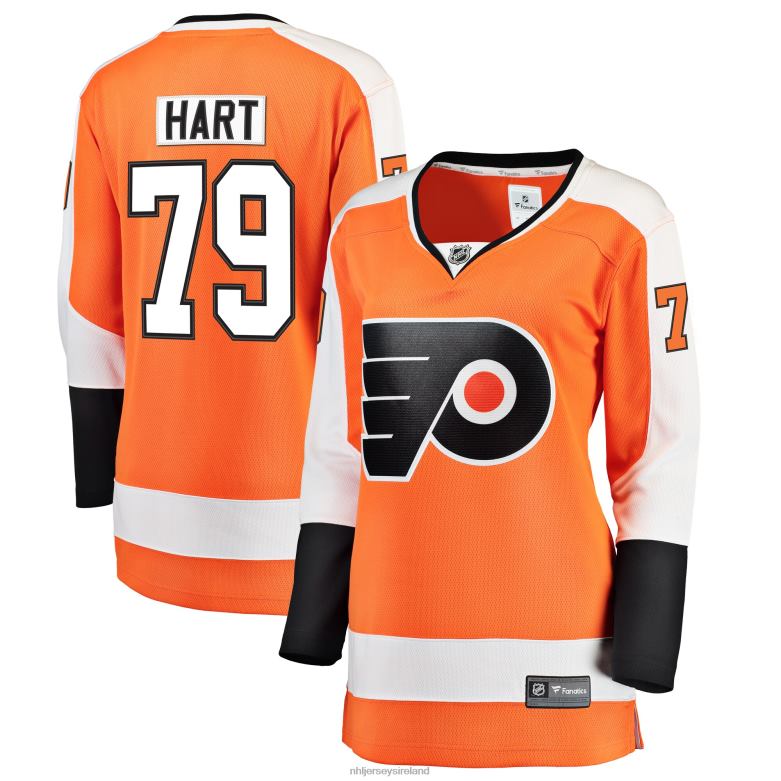 NHL Women Philadelphia Flyers Carter Hart Fanatics Branded Orange Home Breakaway Player Jersey D002V2302 Clothing