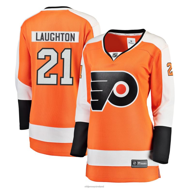 NHL Women Philadelphia Flyers Scott Laughton Fanatics Branded Orange Breakaway Player Jersey D002V1939 Clothing