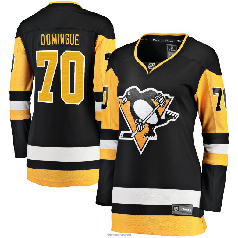 NHL Women Pittsburgh Penguins Louis Domingue Fanatics Branded Black Home Breakaway Player Jersey D002V2423 Clothing