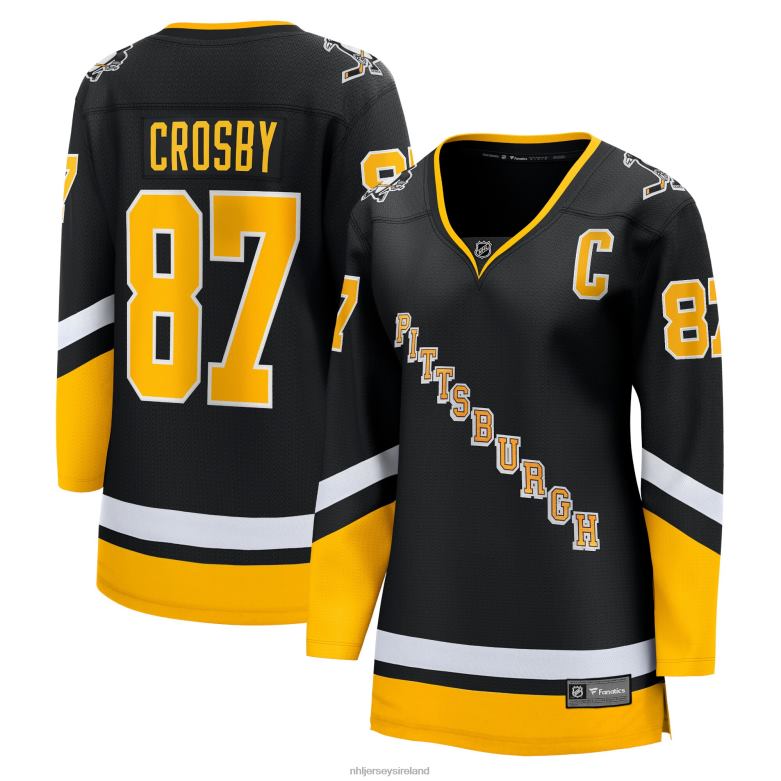 NHL Women Pittsburgh Penguins Sidney Crosby Fanatics Branded Black 2021/22 Alternate Premier Breakaway Player Jersey D002V1770 Clothing
