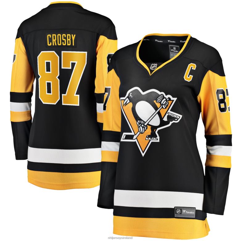NHL Women Pittsburgh Penguins Sidney Crosby Fanatics Branded Black Captain Patch Home Breakaway Jersey D002V971 Clothing