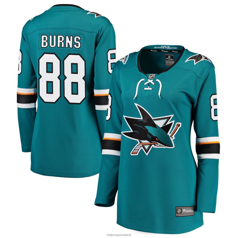 NHL Women San Jose Sharks Brent Burns Fanatics Branded Teal Home Breakaway Player Jersey D002V962 Clothing