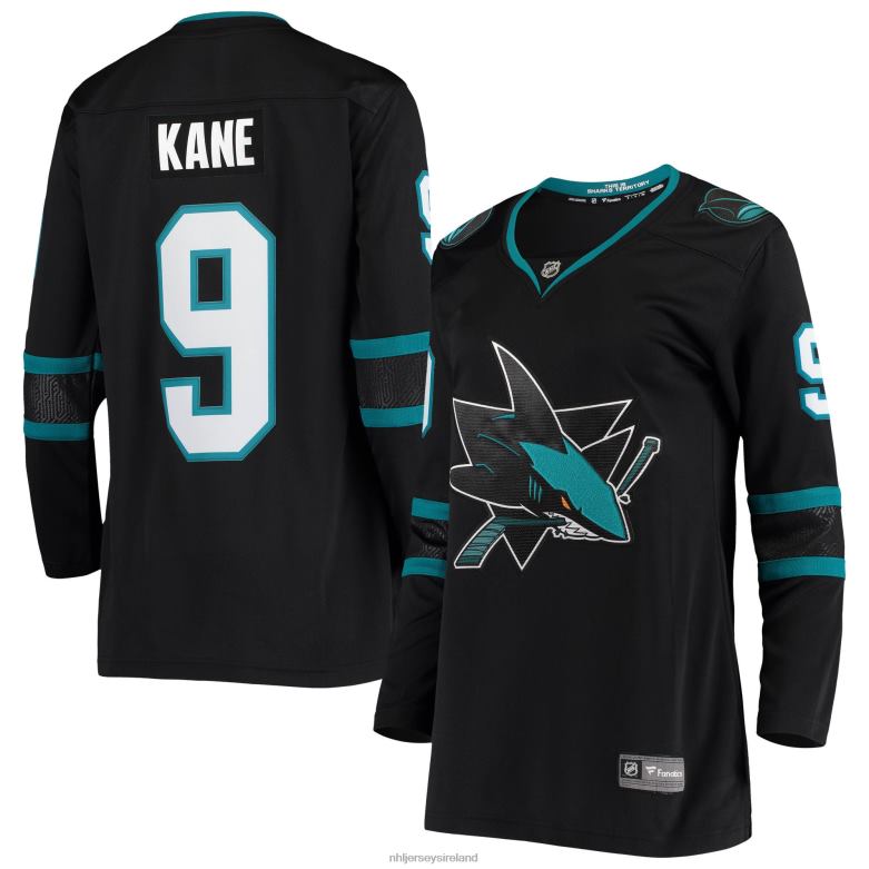 NHL Women San Jose Sharks Evander Kane Fanatics Branded Black Breakaway Alternate Player Jersey D002V1825 Clothing