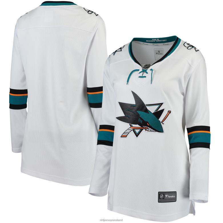 NHL Women San Jose Sharks Fanatics Branded White Away Breakaway Jersey D002V880 Clothing