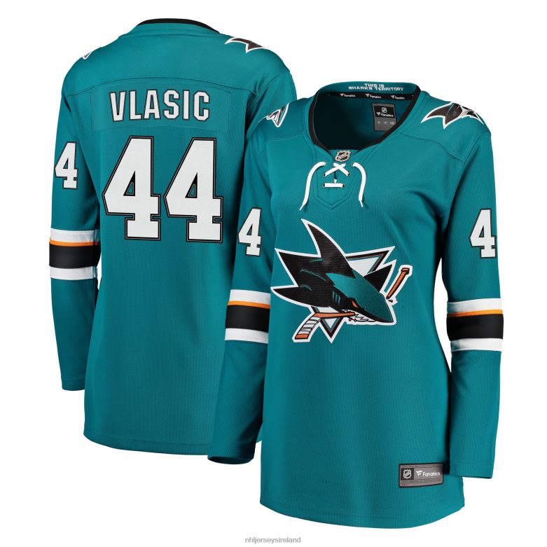 NHL Women San Jose Sharks Marc-Edouard Vlasic Fanatics Branded Teal Breakaway Jersey D002V2096 Clothing