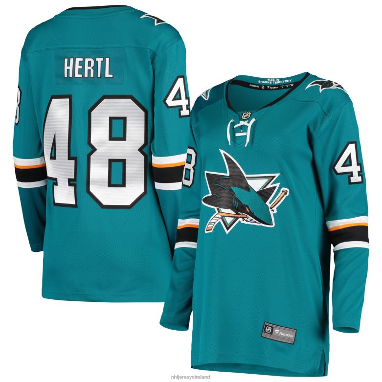 NHL Women San Jose Sharks Tomas Hertl Fanatics Branded Teal Breakaway Home Player Jersey D002V2435 Clothing