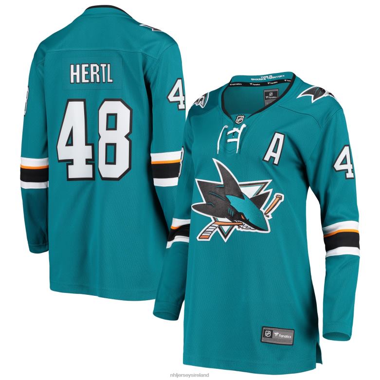 NHL Women San Jose Sharks Tomas Hertl Fanatics Branded Teal Breakaway Home Team Player Jersey D002V1932 Clothing