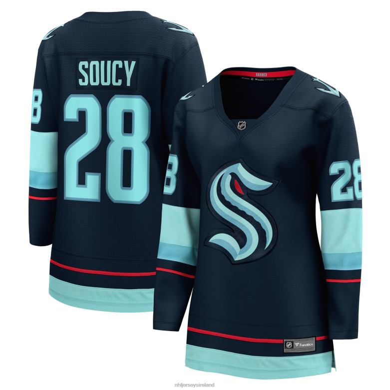 NHL Women Seattle Kraken Carson Soucy Fanatics Branded Deep Sea Blue Home Breakaway Player Jersey D002V1500 Clothing