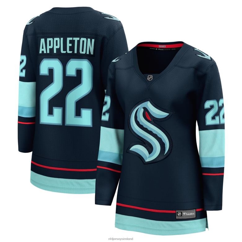 NHL Women Seattle Kraken Mason Appleton Fanatics Branded Deep Sea Blue Home Breakaway Player Jersey D002V2153 Clothing