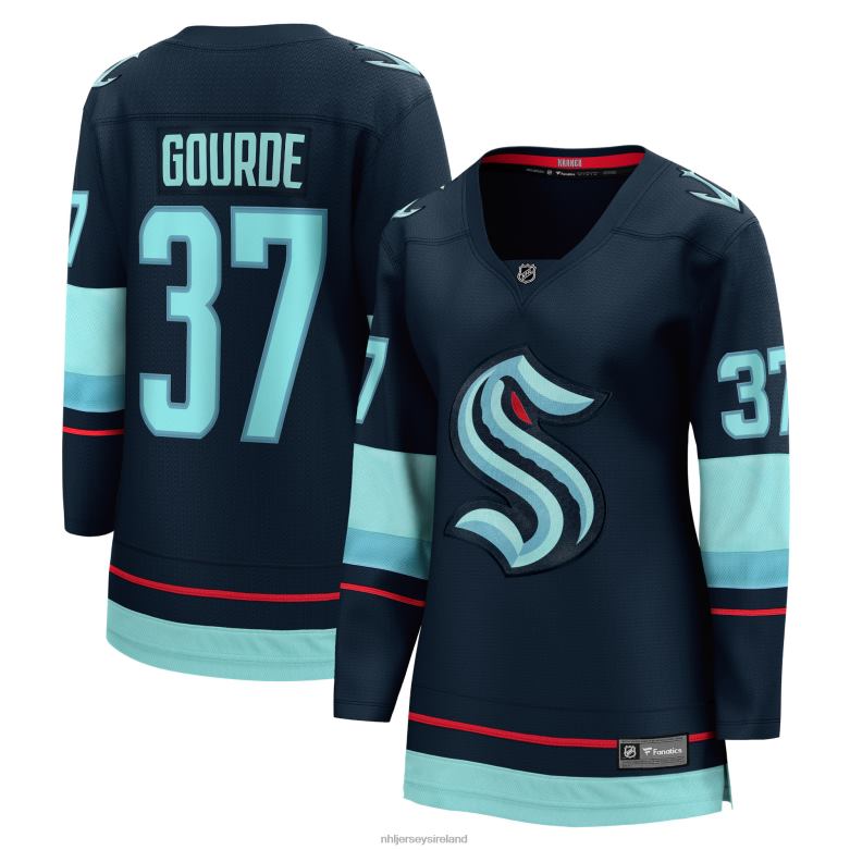 NHL Women Seattle Kraken Yanni Gourde Fanatics Branded Navy Home Breakaway Player Jersey D002V1089 Clothing