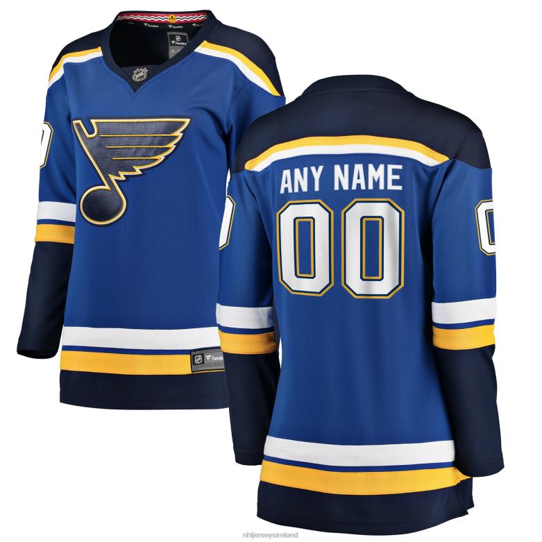 NHL Women St. Louis Blues Fanatics Branded Blue Home Breakaway Custom Jersey D002V1125 Clothing