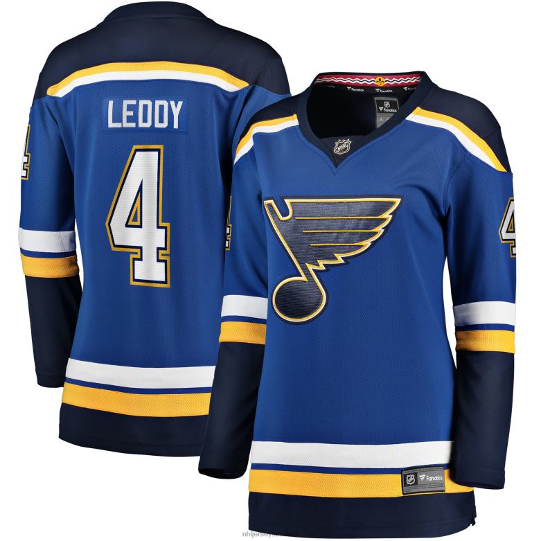 NHL Women St. Louis Blues Nick Leddy Fanatics Branded Blue Home Breakaway Player Jersey D002V2309 Clothing