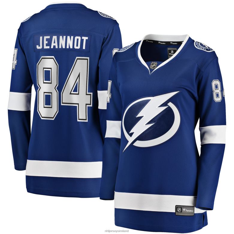 NHL Women Tampa Bay Lightning Tanner Jeannot Fanatics Branded Blue Home Breakaway Jersey D002V2294 Clothing