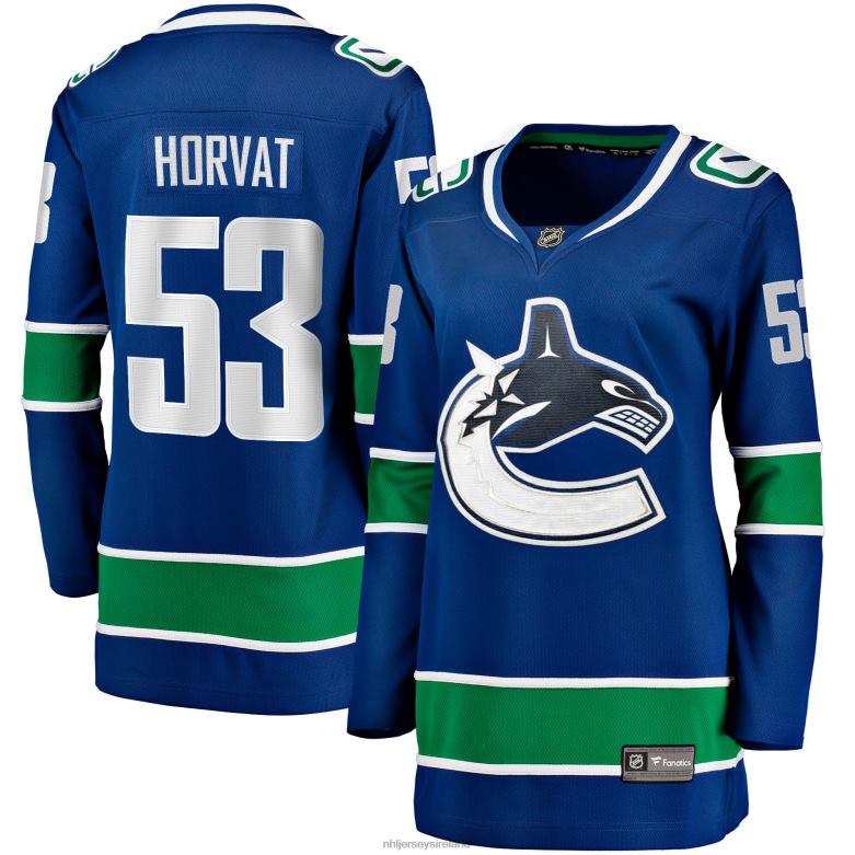 NHL Women Vancouver Canucks Bo Horvat Fanatics Branded Blue Home Breakaway Jersey D002V2136 Clothing
