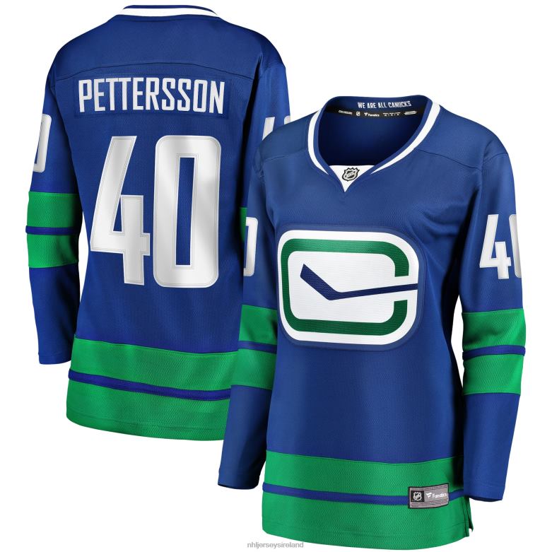 NHL Women Vancouver Canucks Elias Pettersson Fanatics Branded Royal 2019/20 Alternate Premier Breakaway Player Jersey D002V1753 Clothing