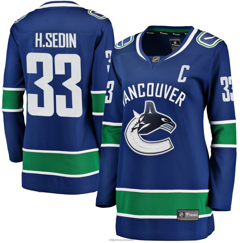 NHL Women Vancouver Canucks Henrik Sedin Fanatics Branded Blue Home Breakaway Player Jersey D002V1388 Clothing