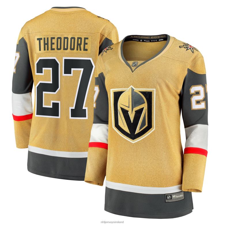 NHL Women Vegas Golden Knights Shea Theodore Fanatics Branded Gold Home Breakaway Jersey D002V1586 Clothing