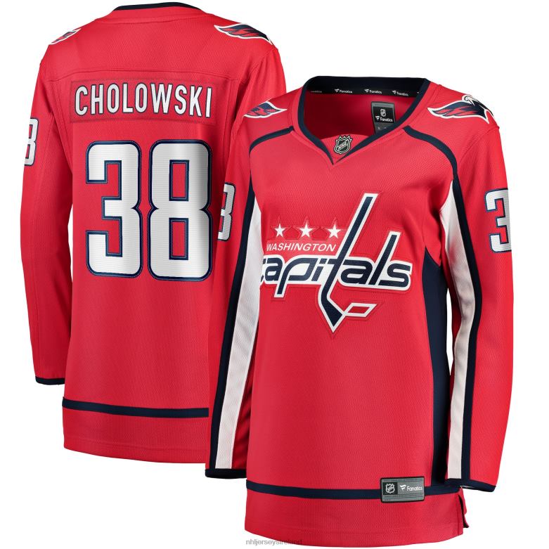 NHL Women Washington Capitals Dennis Cholowski Fanatics Branded Red Home Breakaway Player Jersey D002V2191 Clothing